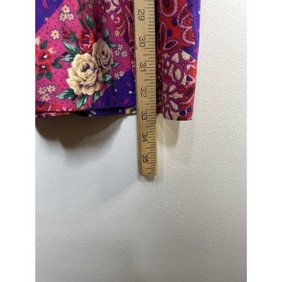 Plus Preferred Vintage Paisley Floral Elastic Waist Knee Length Skirt Size 20W - Picture 4 of 10